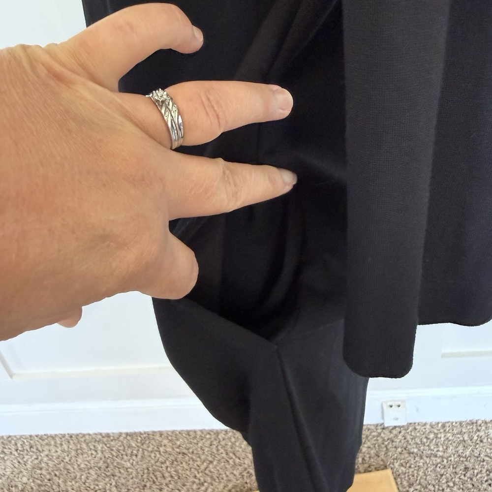 J Jill Ponte Dress SMALL Black Pockets 3/4 Sleeve Career Minimalist Capsule - Picture 4 of 9